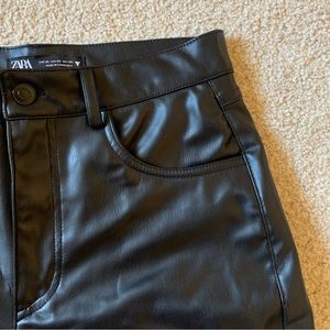 Zara black leather pants